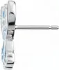 A close-up side view of a single silver-colored earring with blue accents, shaped like a butterfly. Produktbild-Vorschau