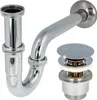 tecuro Siphon extra lang mit Pop Up Ablaufventil verchromt Produktbild-Vorschau 1