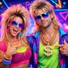 Set costume 4 in 1 per Carnevale – Costume mullet anni '80 Anteprima dell’immagine prodotto 6
