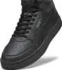 A close-up, studio shot of a black Puma high-top sneaker. Voir les images du produit