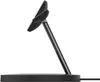 A side view of a black wireless charging stand. Podgląd zdjęcia produktu