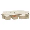 10-tlg. Garten-Sofagarnitur mit Kissen Beige Poly Rattan Produktbild-Vorschau 1