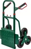 A green stair-climbing hand truck with red accents and black wheels. Produktbild-Vorschau