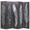 Składany Parawan, 200 X 170 Cm, Motyw Piór, Czarno-Biały Podgląd zdjęcia produktu 5