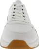 A front view of a white sneaker with a brown sole. Produktbild-Vorschau