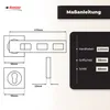 A technical drawing and measurement guide for a door handle set. Produktbild-Vorschau