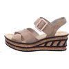 Rieker Damen-Wedges-Sandalette mit Keilabsatz Beige-Braun, Produktbild-Vorschau 41