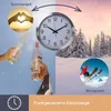 A split image showing summer activities on the left and winter activities on the right, with a clock in the center. Voir les images du produit