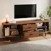 Merax TV Lowboard mit Schiebetüren, 160 cm Fernsehtisch mit Produktbild-Vorschau 4