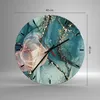 Wanduhr - Rund - Glasuhr - Flüssigkeit Gold Rosa - 40x40cm Produktbild-Vorschau 3