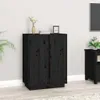 vidaXL Sideboard Schwarz 60x35x80 cm Massivholz Kiefer Produktbild-Vorschau 1