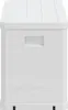 A white outdoor storage box with a slatted top and a recessed handle on the front. Anteprima dell’immagine prodotto