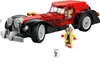 A Lego set featuring Cruella de Vil's car, Cruella de Vil, and a Dalmatian dog. Voir les images du produit