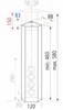 A technical drawing with dimensions of a corner power outlet. Produktbild-Vorschau