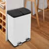 Doppel Tretmülleimer Edelstahl 60 L Mülltrennsystem Produktbild-Vorschau 2