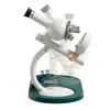 A white and green microscope on a white background. Produktbild-Vorschau