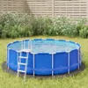 vidaXL Toile de fond de piscine Gris clair Ø306 cm Voir les images du produit 2