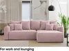 MEBLINI Schlafcouch mit Bettkasten - 260x160x78cm - Altrosa Produktbild-Vorschau 3