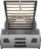 The image shows the top view of an open bed frame with its storage compartment revealed. Produktbild-Vorschau