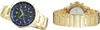 A collage of two images showing a gold Maserati watch with a blue dial. Produktbild-Vorschau