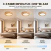 Zimilo Rund LED Deckenleuchte, 38cm, Holz-Optik, 24W, 3 Produktbild-Vorschau 3