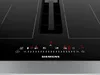 A close-up view of a modern induction cooktop with an integrated downdraft ventilation system. Produktbild-Vorschau