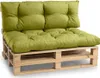 A green pallet sofa cushion set on a white background. Voir les images du produit