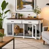 Hundebox für 2 Hunde 164x60x80cm in Möbeloptik, Hundekiste Produktbild-Vorschau 2