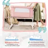 Berceau cododo et couffin 3 en 1 réglable pour bébé, rose Voir les images du produit 5