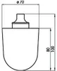 A technical drawing of a product with dimensions indicated. Podgląd zdjęcia produktu