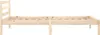 A side view of a single wooden bed frame. Produktbild-Vorschau