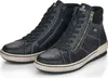 A pair of black high-top sneakers with zippers and laces, presented on a white background. Voir les images du produit