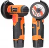 Two cordless angle grinders are displayed side-by-side against a white background. Podgląd zdjęcia produktu