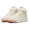 A pair of cream-colored Puma high-top sneakers with pink accents and soles, shown against a white background. Produktbild-Vorschau
