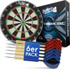 A dartboard and a set of darts are displayed together, with a product box in the background. Anteprima dell’immagine prodotto