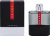 A product shot of Prada Luna Rossa Carbon Eau de Toilette for men, showing both the box and the bottle. Podgląd zdjęcia produktu