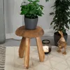Kulatá stolička "HEIDI" | 39 cm, mahagonové dřevo | Náhled obrázku produktu 7
