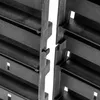 A close-up view of two interlocking black plastic components, likely part of a storage or shelving system. Náhled obrázku produktu