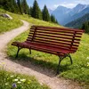 XL Gartenbank Parkbank Massivholz Metall pulverbeschichtet Produktbild-Vorschau 1