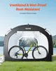 A bicycle stored inside a VEVOR bike tent, with water droplets simulating rain. Anteprima dell’immagine prodotto