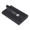 A black portable HiFi headphone amplifier is shown from a slightly elevated angle against a white background. Produktbild-Vorschau