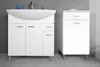 A white bathroom vanity with a sink and a separate white cabinet. Náhled obrázku produktu