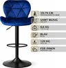 HAGO24 2er Set Barhocker Samt Blau Höhenverstellbar 59-79cm Produktbild-Vorschau 2