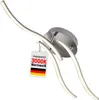 A modern LED ceiling lamp with three curved arms, each with an integrated LED strip. A product tag is attached to one of the arms. Produktbild-Vorschau