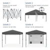 Instructions for assembling a pop-up tent, divided into four steps. Produktbild-Vorschau