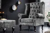 riess-ambiente Ohrensessel CHESTERFIELD 105cm grau silber Produktbild-Vorschau 5