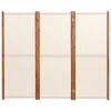 A three-panel room divider with cream-colored fabric and wooden frames, shown against a white background. Produktbild-Vorschau