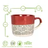 6x Rot 475ml Getaucht Bindestrich Steingut Kaffeebecher - Produktbild-Vorschau 3