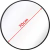 A round mirror with a black frame is shown with a red line indicating its diameter and the text '70cm'. Produktbild-Vorschau