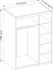 A line drawing diagram of a wardrobe with dimensions indicated. Produktbild-Vorschau